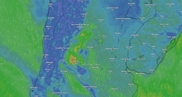Alerta meteorológica por vientos intensos en nueve provincias
