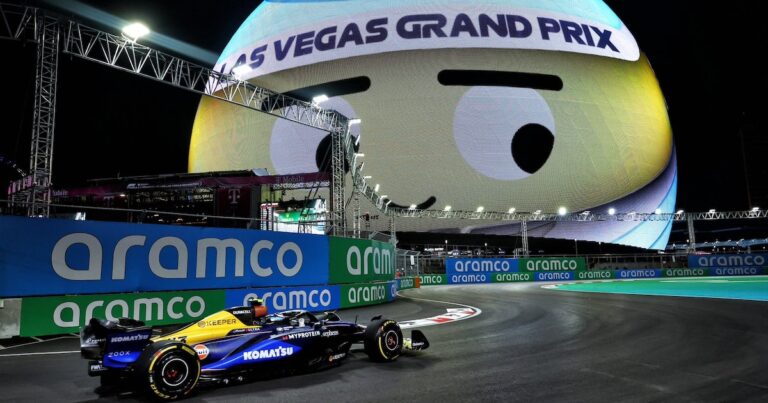 Franco Colapinto finalizó 18 en su segunda práctica libre en el Gran Premio de Las Vegas de Fórmula 1