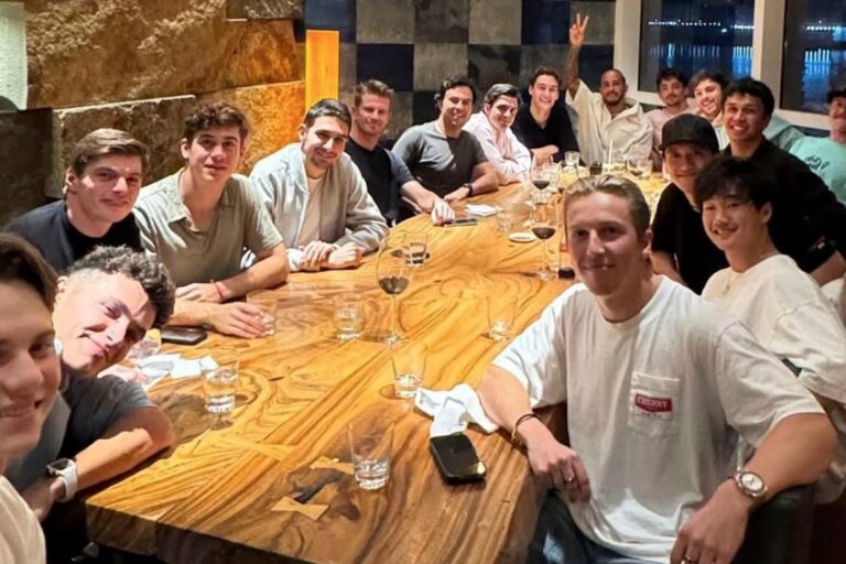 Franco Colapinto en el Gran Premio de Abu Dhabi: la última cena con casi todos los demás pilotos de Fórmula 1
