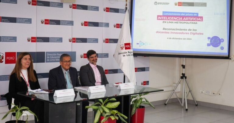 DRELM y Banco Mundial lanzan programa piloto de inteligencia artificial para docentes de Lima