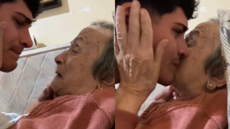 Me vas a esperar?: la emotiva despedida de un nieto a su abuela antes de irse a vivir a España