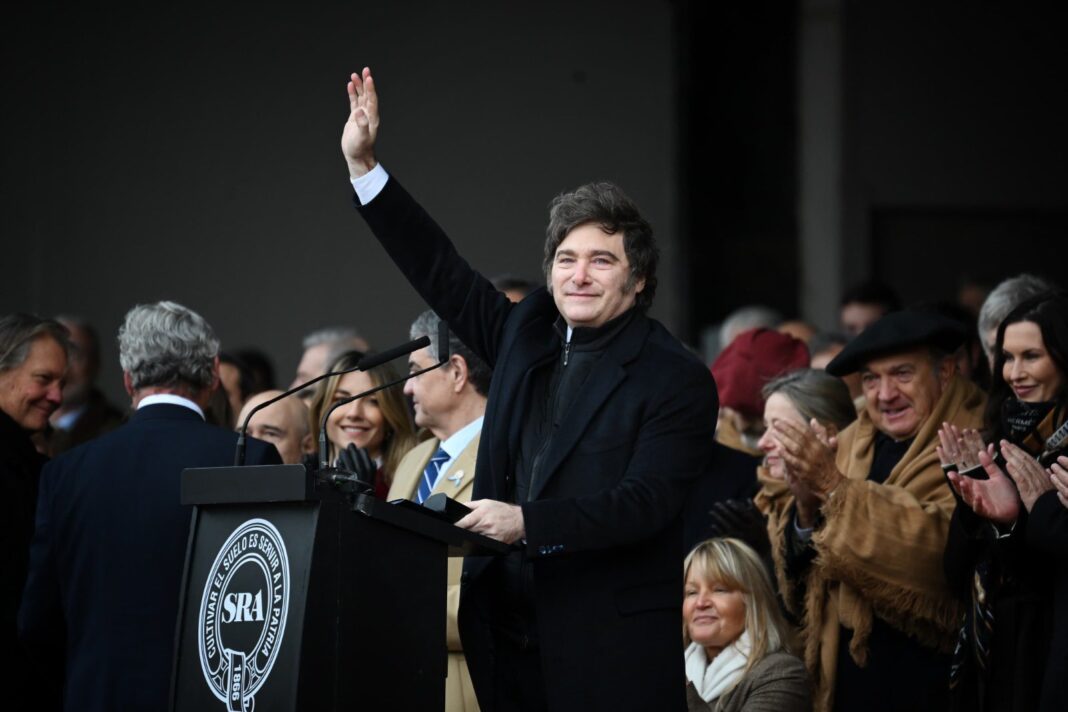 Gráfico de encuesta con caída de imagen positiva de Javier Milei