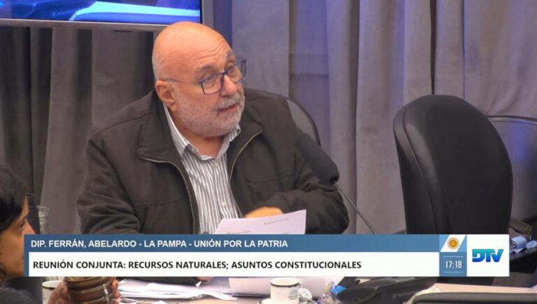 Abelardo Ferrán, diputado nacional por La Pampa, hablando en el Congreso.