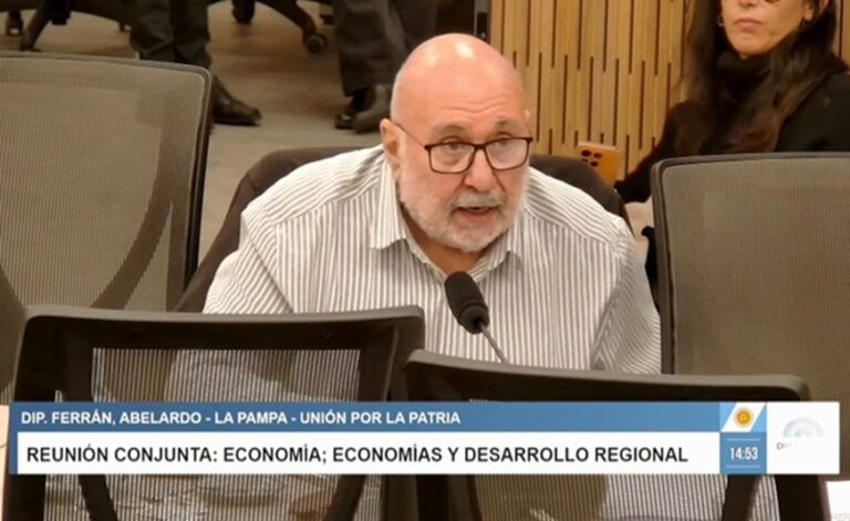 Diputado Abelardo Ferrán hablando en comisión conjunta
